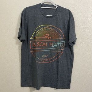 Rascal Flatts Mens Shirt Size XL Graphic Tee Short Sleeve Gray